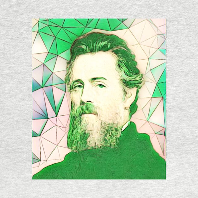 Herman Melville Green Portrait | Herman Melville Artwork 7 by JustLit